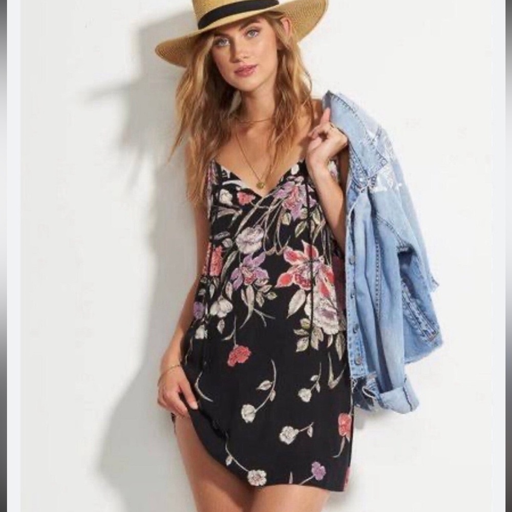 Billabong Black Floral Mini Dress